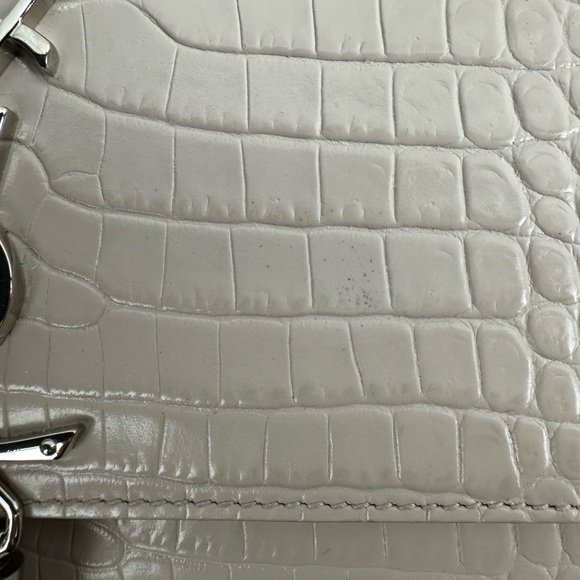 YSL Small Kate Bag With Tassel Crocodile Embossed Flap Crossbody Silver Chain - Picture 7 of 8